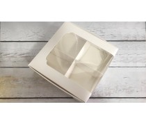 Коробка для десертов 20х20х6 см, белая