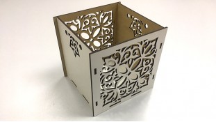 Деревянная коробка Куб 12х12х12 см, Вензель